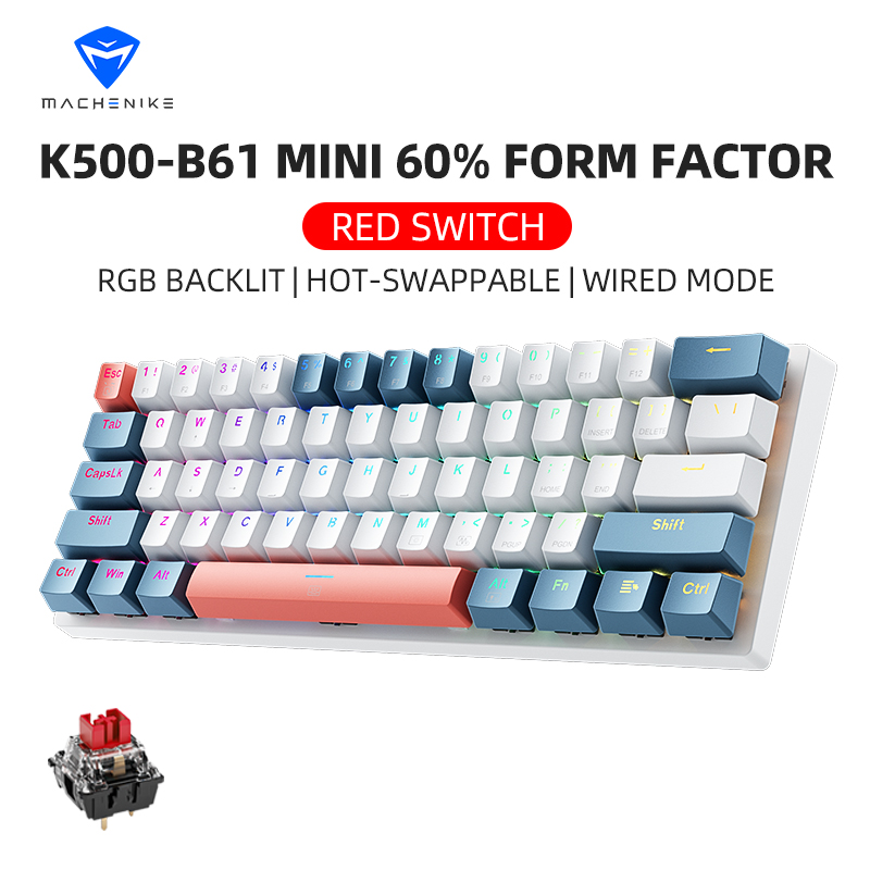 Keyboard Gaming Blue Switch - K500-B61 마체니크 미니 기계식 키보드 60%