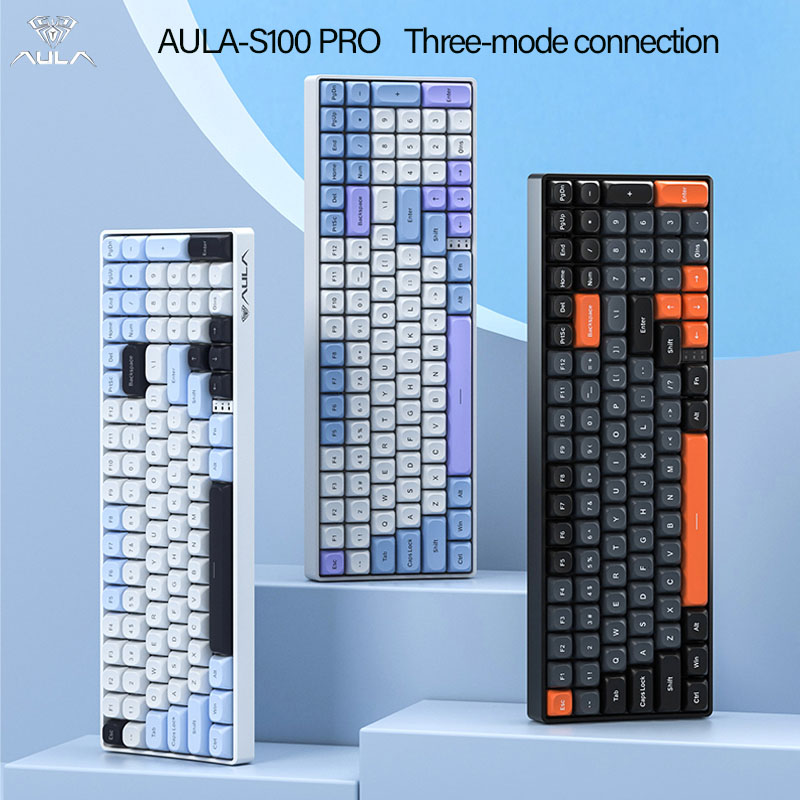 Gaming Keyboard Hot Swappable - AULA S100Pro 무선 기계식 키보드, 3가지