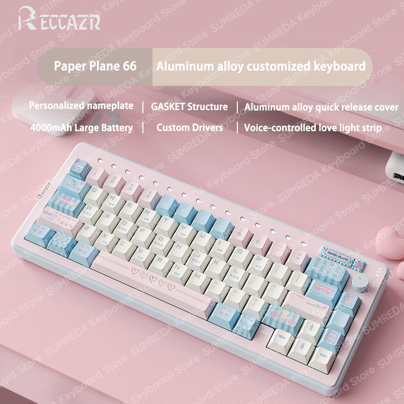 RECCAZR R66 Paper Plane66 기계식  - Gaming Keyboard Hot Swappable 리뷰 및 가격