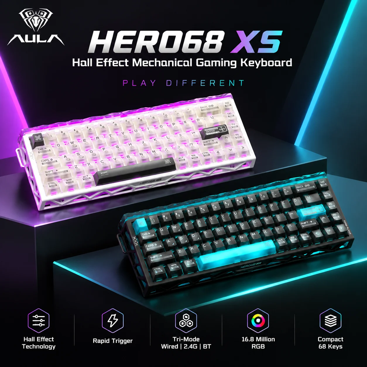 아울라 히어로68 XS 홀 효과 자기식 게이밍 키보드, - Gaming Keyboard Nearby 리뷰 및 가격