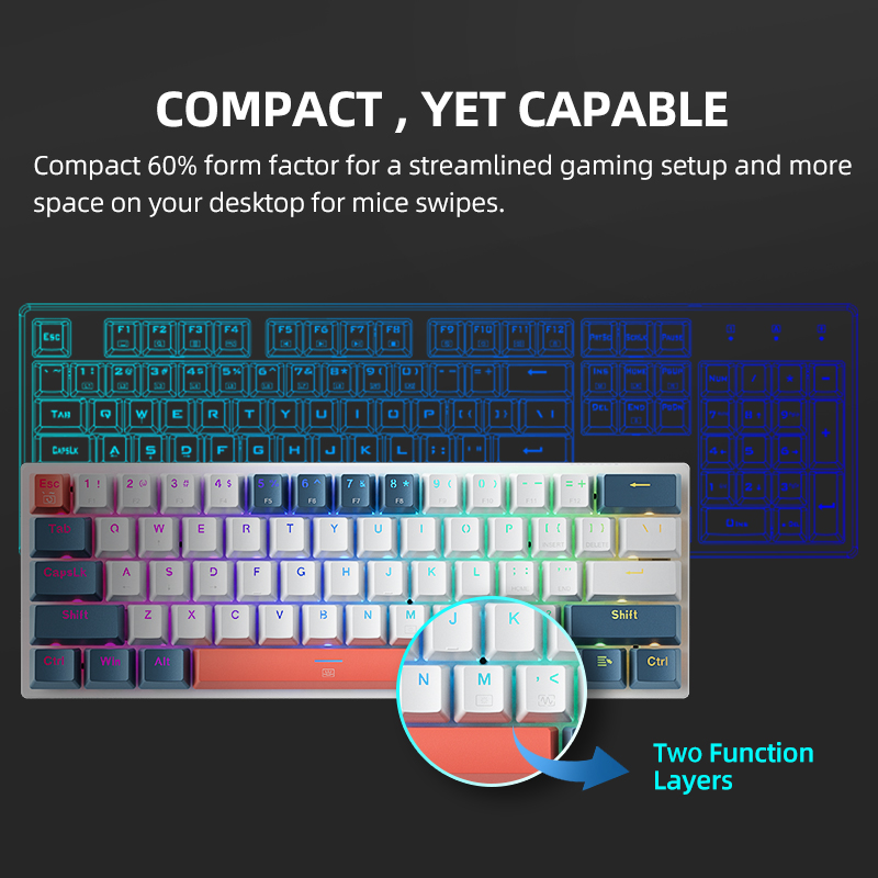 K500-B61 마체니크 미니 기계식 키보드 60% 폼 - Keyboard Gaming Blue Switch 리뷰 및 가격