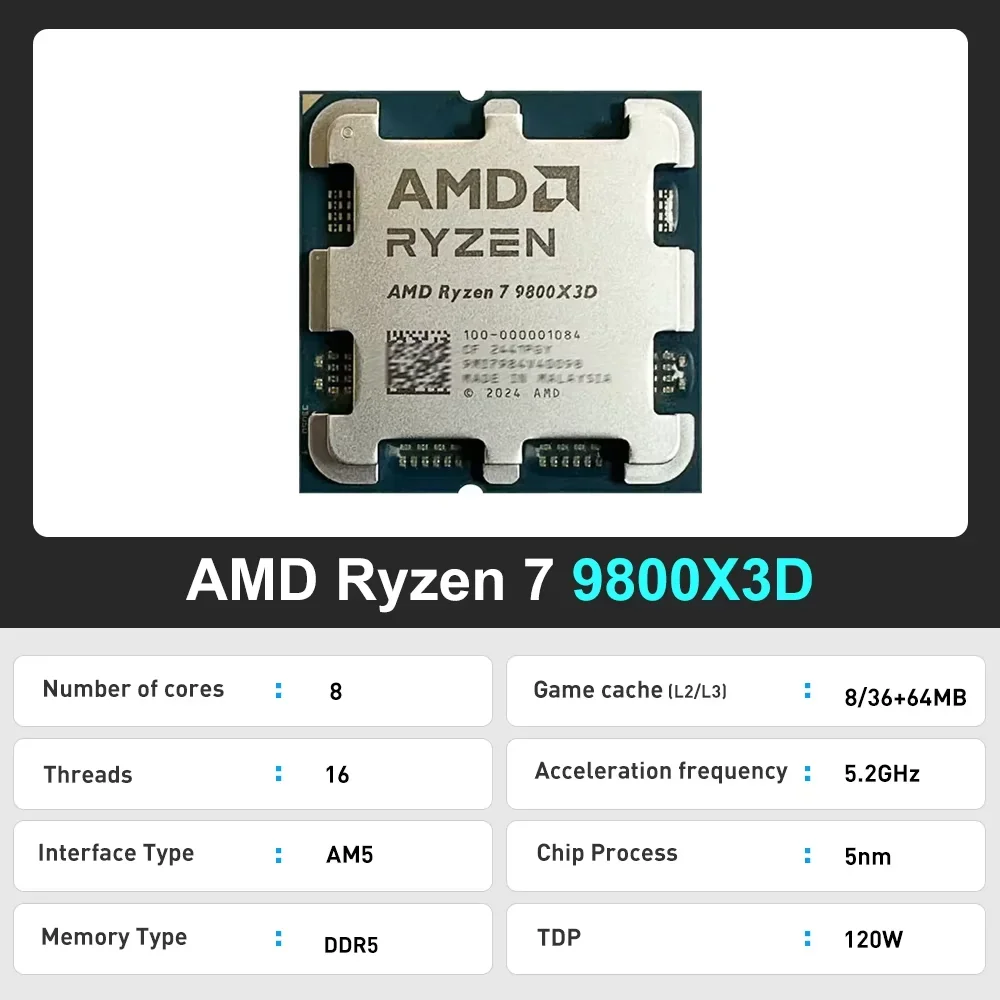 AMD 라이젠 7 9800X3D, AM5 소켓, 데스크 - Amd Cpu Ryzen 7 리뷰 및 가격